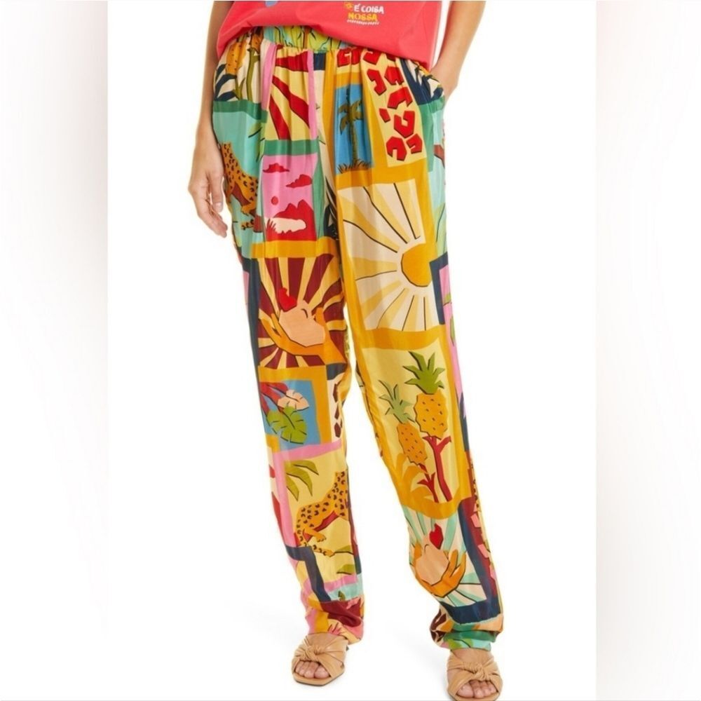 Farm Rio Tropical Collage Pants Size XS